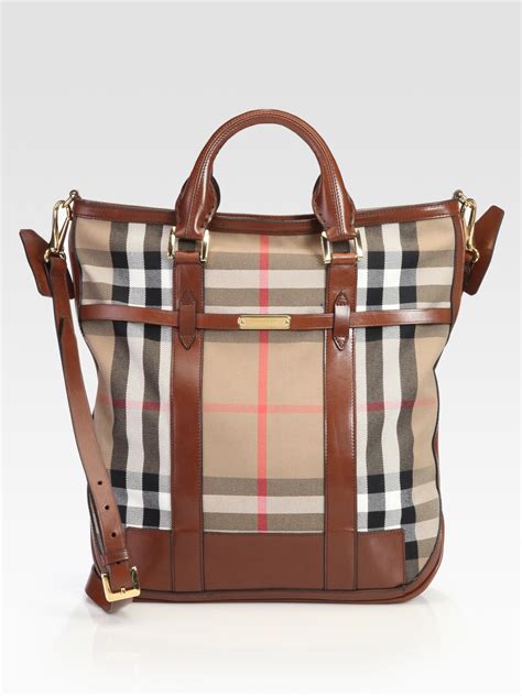 burberry check embossed handbag|burberry checked canvas tote bag.